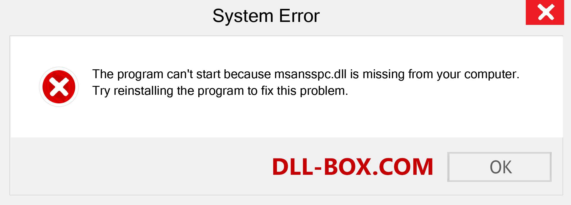  msansspc.dll file is missing?. Download for Windows 7, 8, 10 - Fix  msansspc dll Missing Error on Windows, photos, images